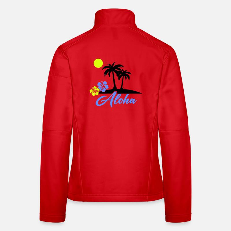 Aloha Hibiskus Neon Script Frauen Softshelljacke