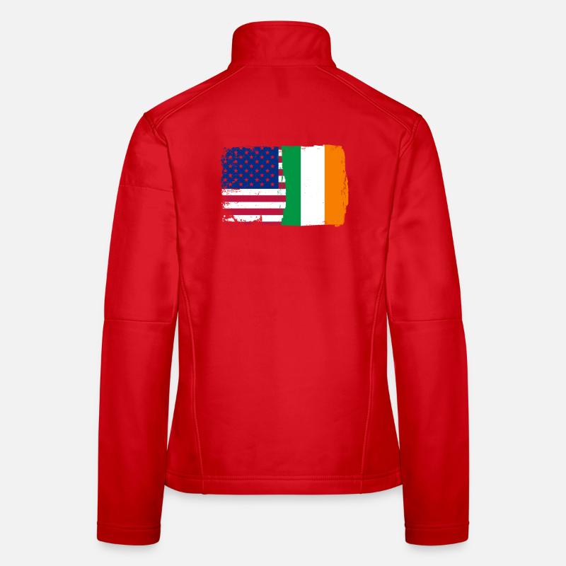 Fusion de drapeaux : étoiles et trèfle Veste en tissu softshell Femme