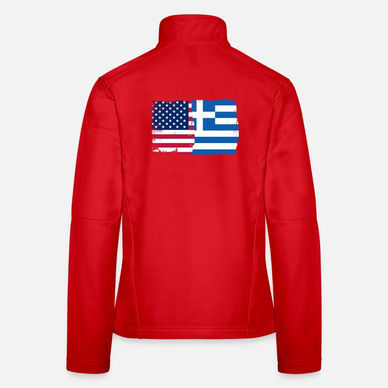 Fusion du drapeau de la Grèce des États-Unis Veste en tissu softshell Femme