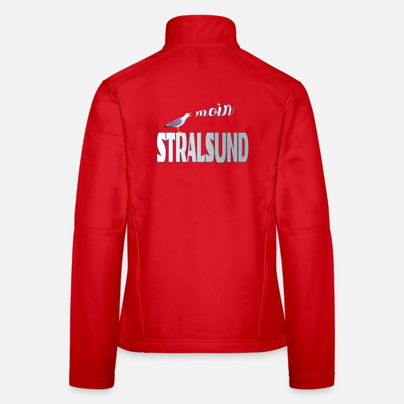 Stralsund Möwe & Moin Ostsee - Frauen Softshelljacke - Rot