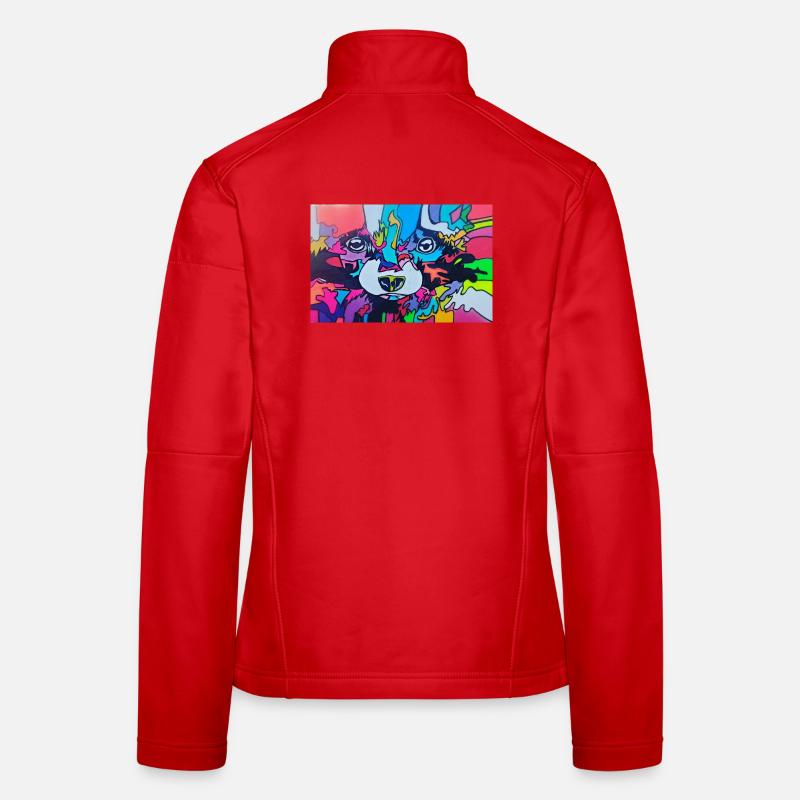 Bunter Waschbär Frauen Softshelljacke