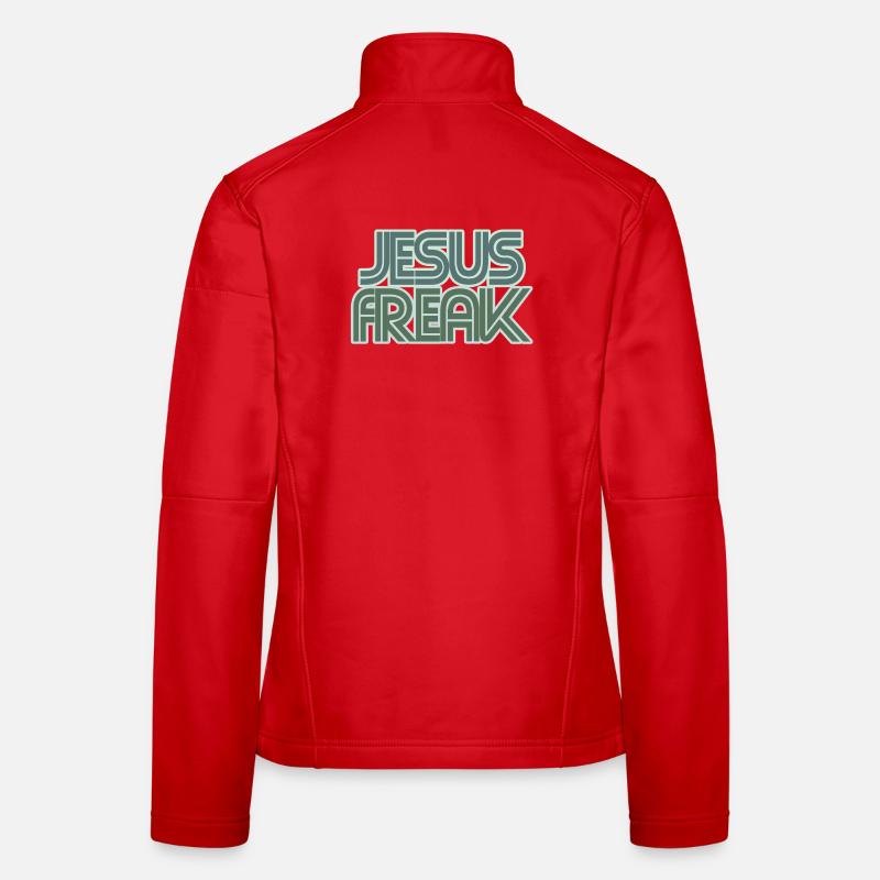 Graphique rétro de Jésus Freak Veste en tissu softshell Femme