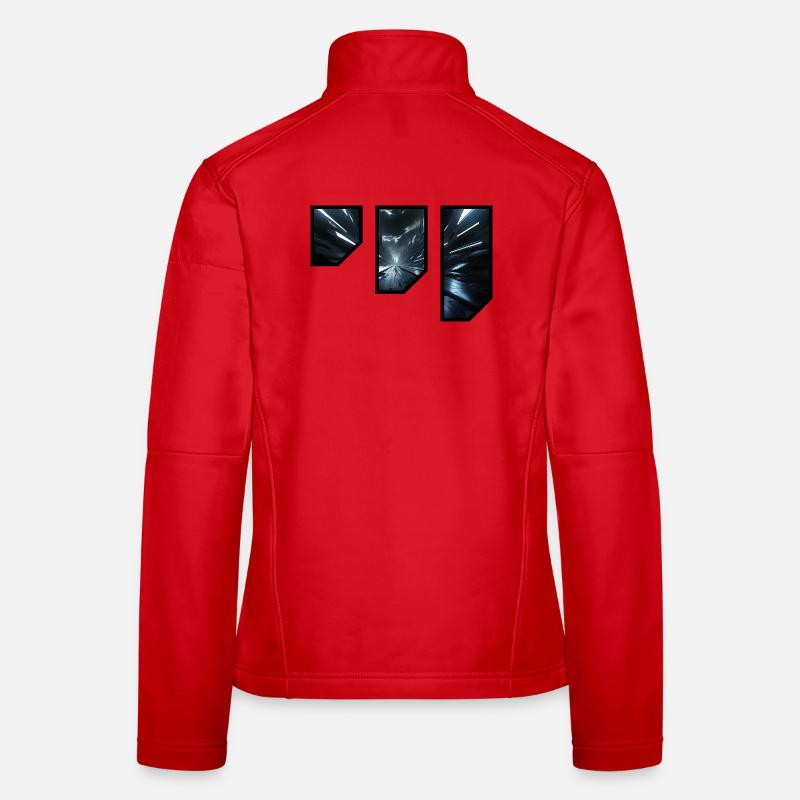 Futuristisches Sci-Fi-Korridor-Design Frauen Softshelljacke