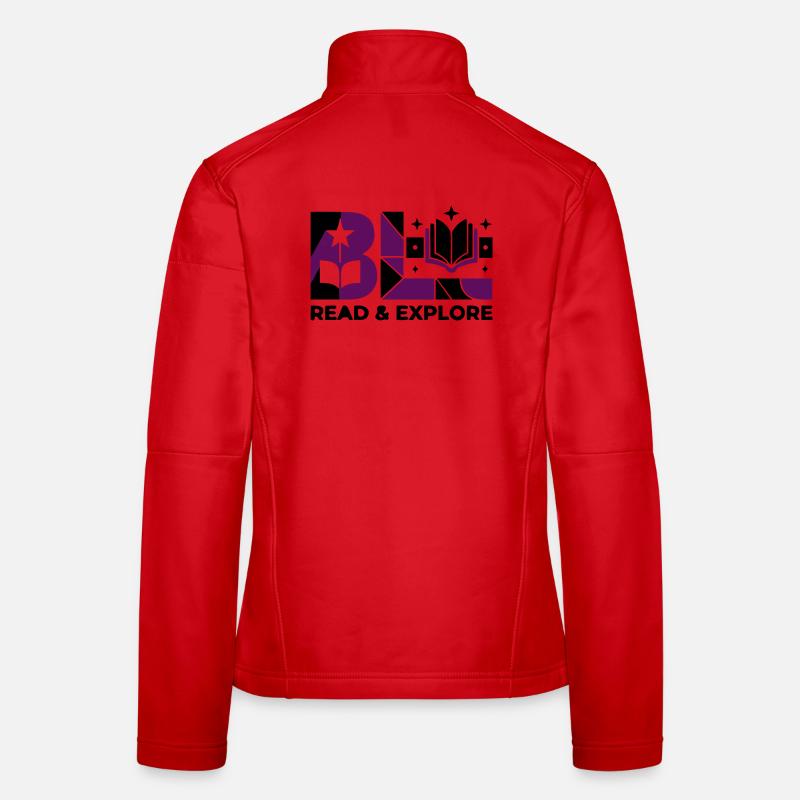 Read Explore Book Typography Women's Softshell Jacket