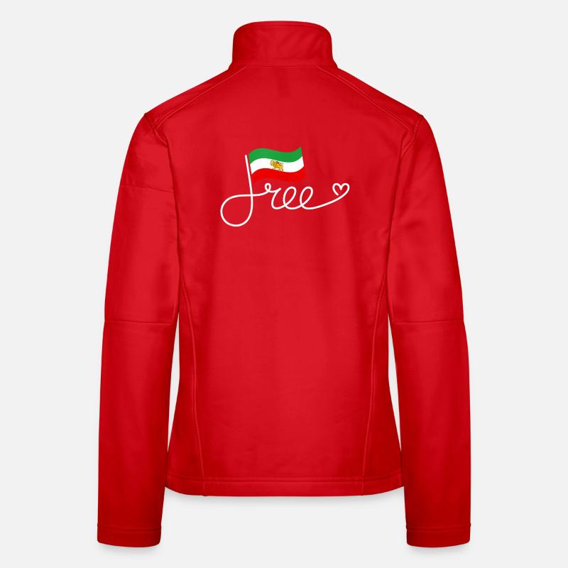 Lettrage du drapeau libre de l’Iran Veste en tissu softshell Femme