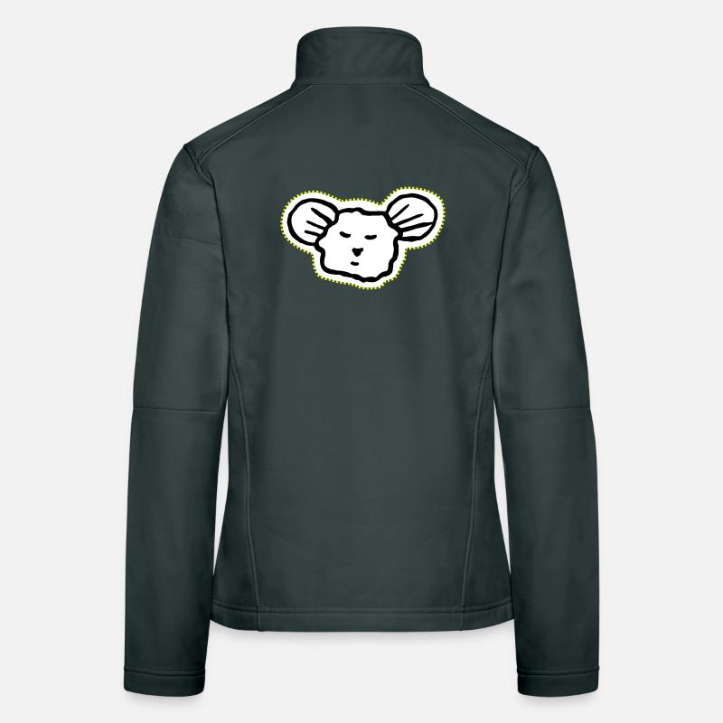 Cool, sleepy mouse face icon Women's Softshell Jacket