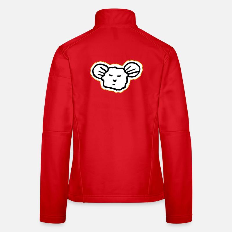 Cool, sleepy mouse face icon Women's Softshell Jacket