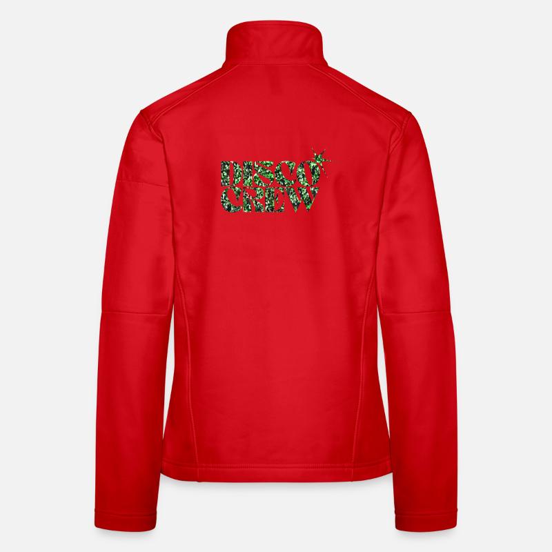 Disco Crew Glitter Green Typography Women's Softshell Jacket