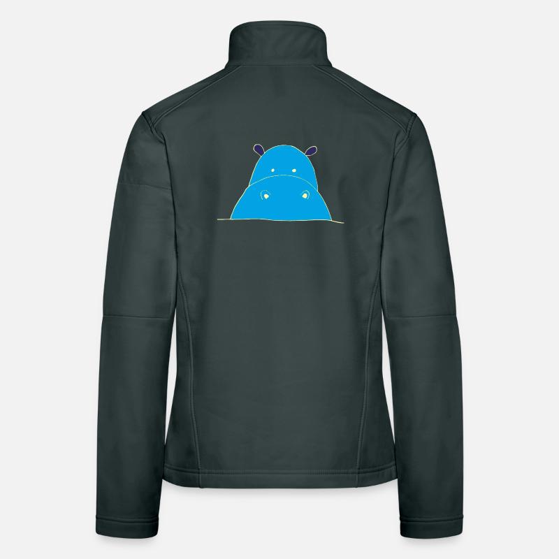 Blue hippo hippo hippo Women's Softshell Jacket