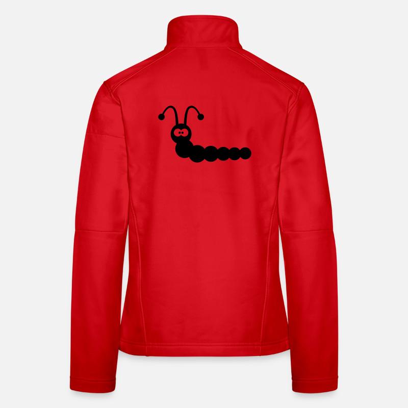 Lustiger Wurm - Frauen Softshelljacke - Rot