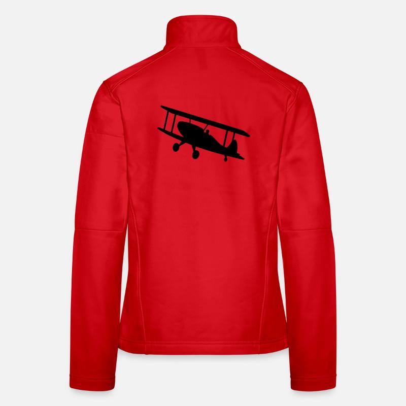 flugzeug luftfahrt doppeldecker Frauen Softshelljacke