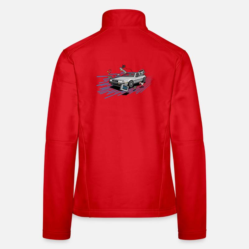 Delorean Oldtimer Youngtimer Retro Future bleu 80s Veste en tissu softshell Femme
