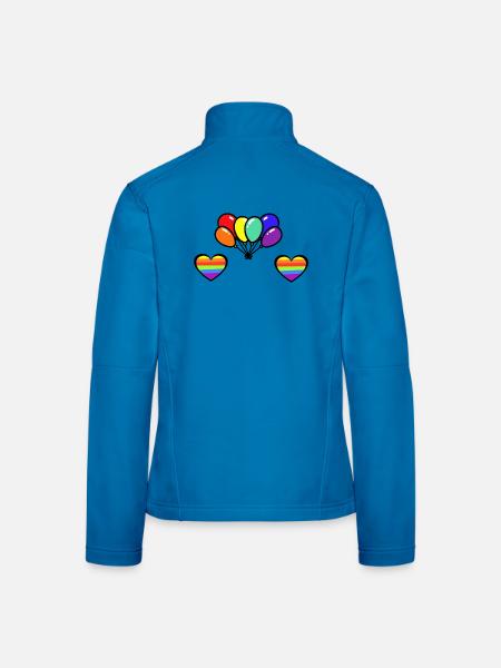 LGBT Gay Pride Luftballons Herzen Herz - Frauen Softshelljacke - Rot - Hinten