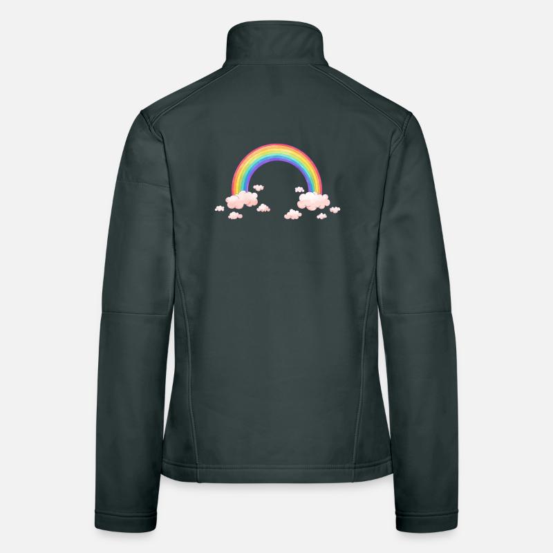 Rainbow dream with clouds Women's Softshell Jacket
