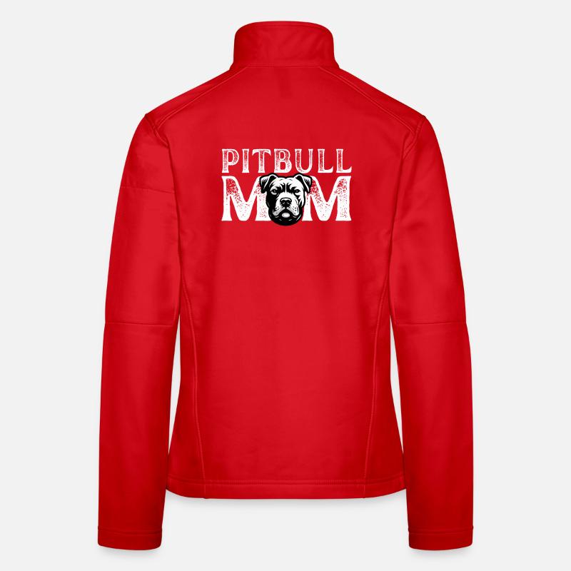 Porträt der Pitbull-Mutter Frauen Softshelljacke