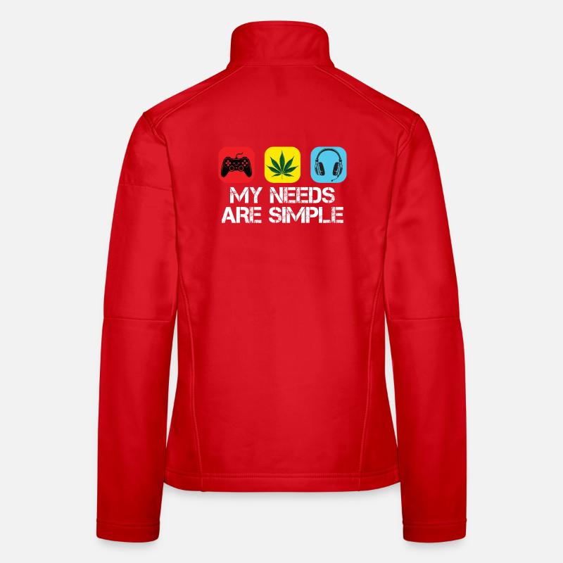 My Needs Are Simple: Game, Weed, Beats Women's Softshell Jacket