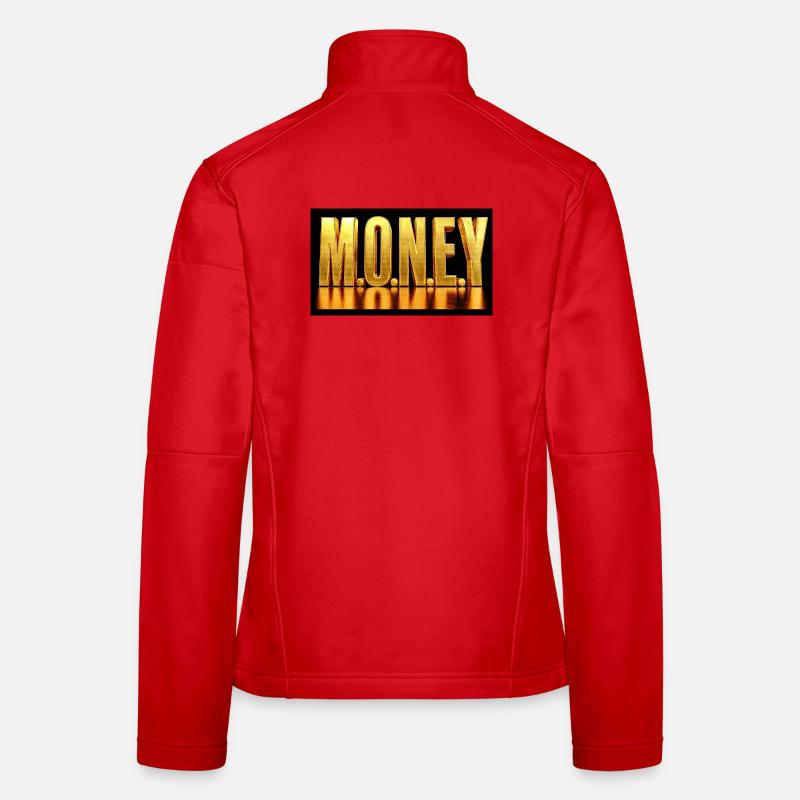 Golden Money Typographie Design de luxe Veste en tissu softshell Femme