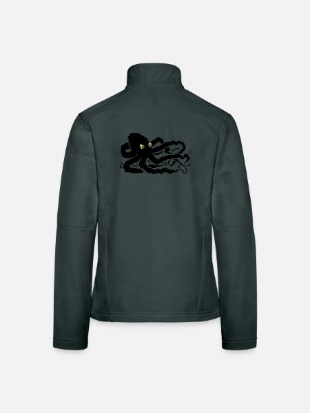 8bit pixel octopus - Women's Softshell Jacket - red - Back