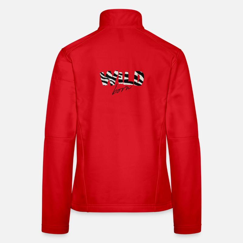 Wild Born Zebra Stripe Logo Women's Softshell Jacket