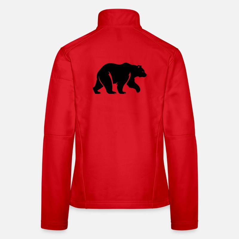 Bear in silhouette, minimalism and serenity Women's Softshell Jacket