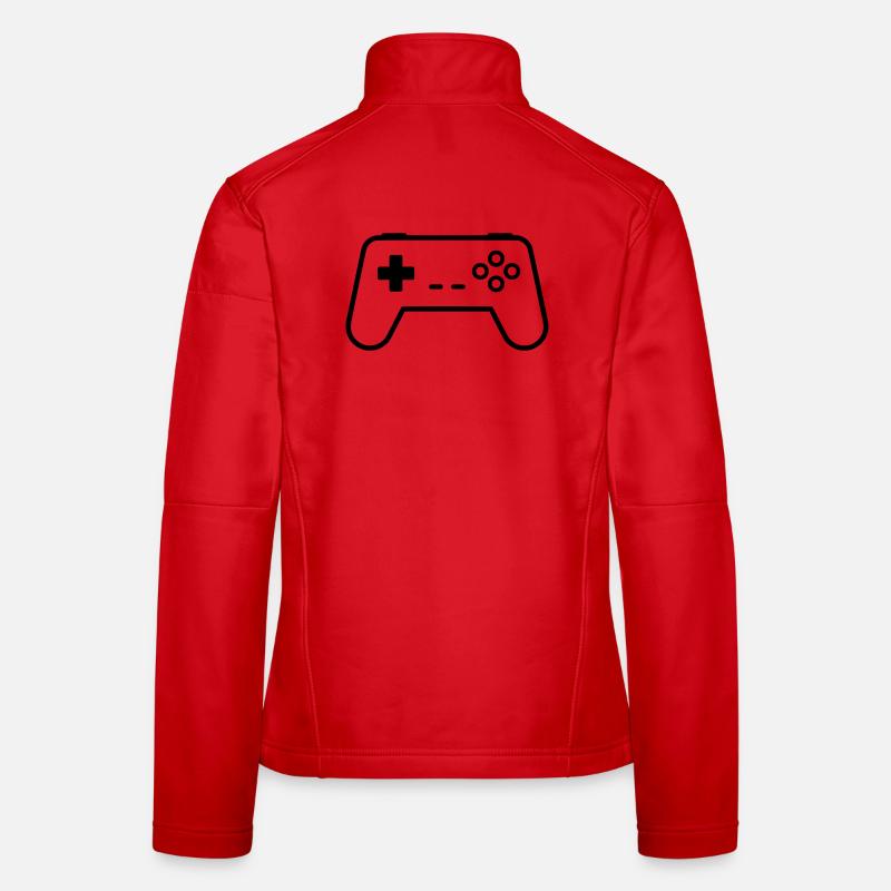 Gamepad Controller Outline Gaming Vektor Frauen Softshelljacke