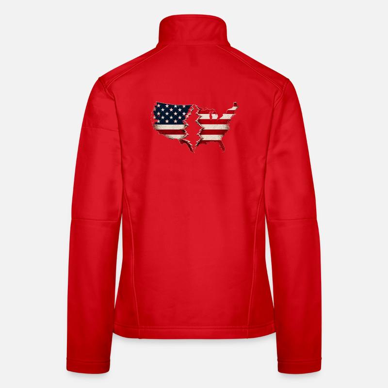 Drapeau américain de Broken Heart Veste en tissu softshell Femme