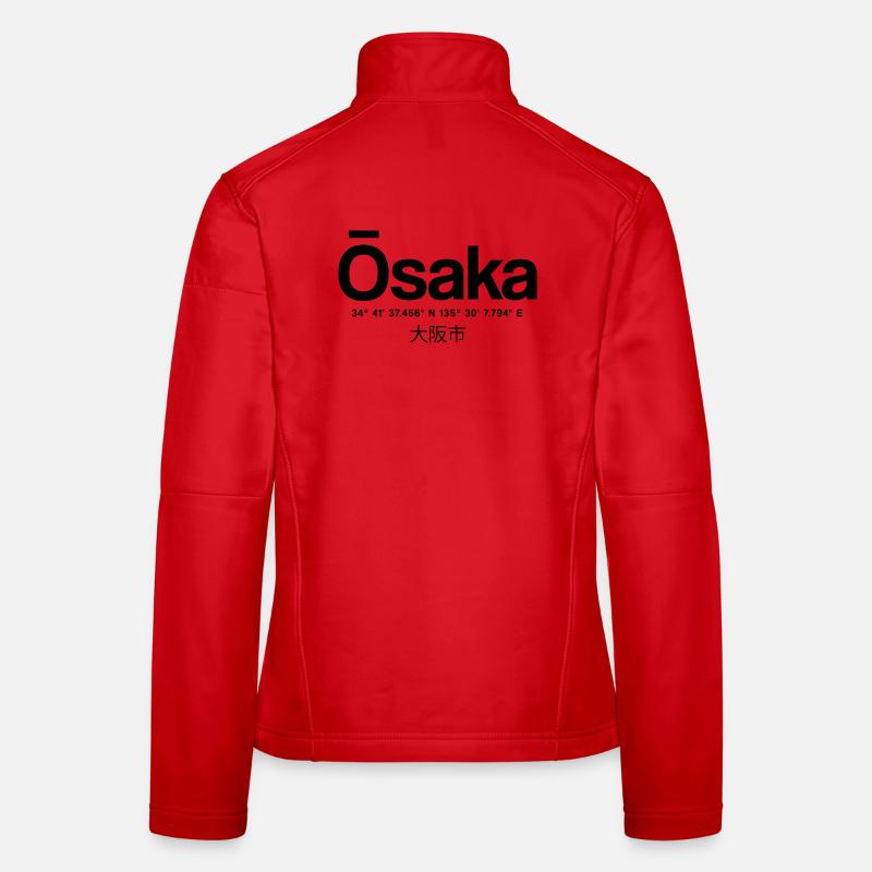 Osaka Japan Typography with Coordinates Women's Softshell Jacket