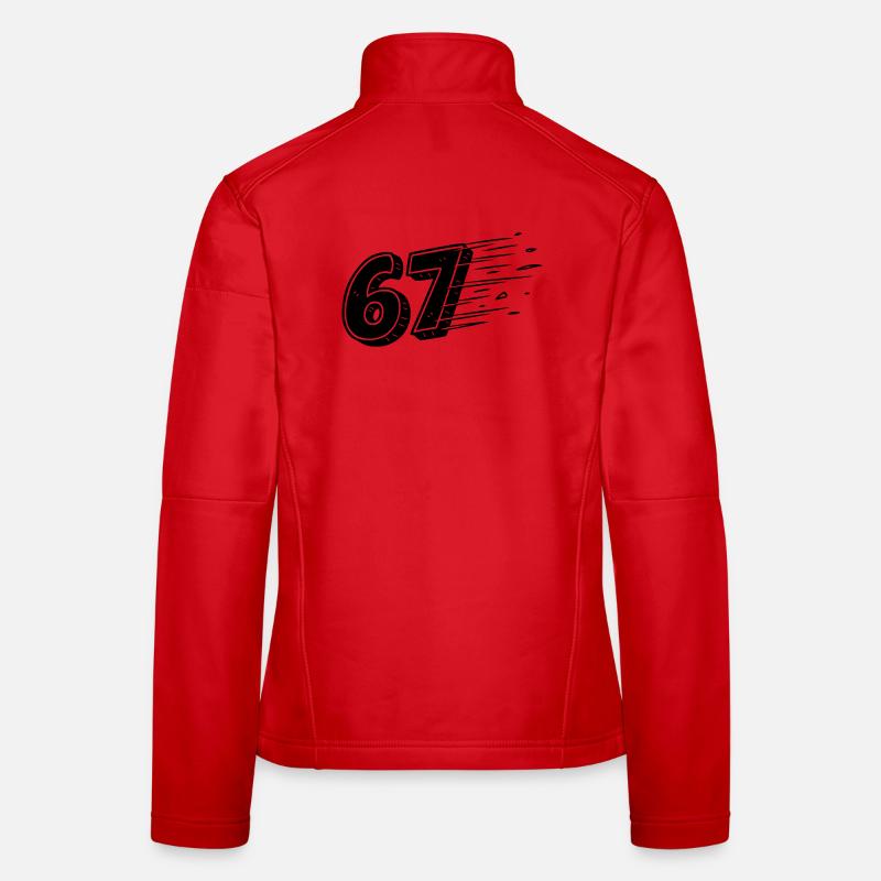 67 Meme Speedlines – Fast Comic Number Women's Softshell Jacket