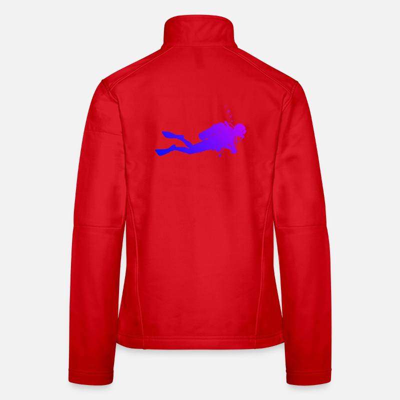 Conception de plongée à puissance - Veste en tissu softshell Femme - rouge