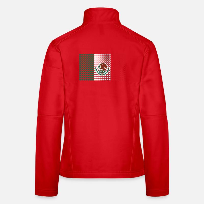 Mexiko Rasterflag Muster Frauen Softshelljacke