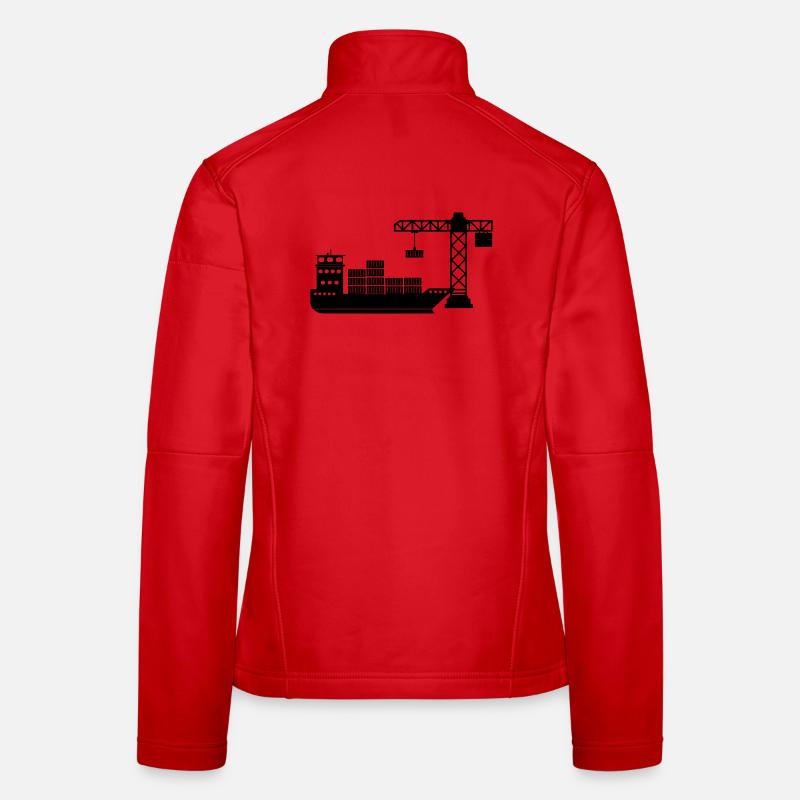 Seecontainerboot mit Kranentladung Frauen Softshelljacke