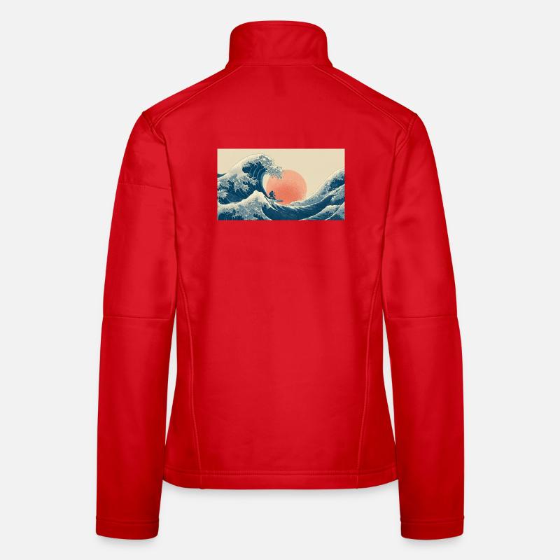 Surfing Wave at Sunset Women's Softshell Jacket