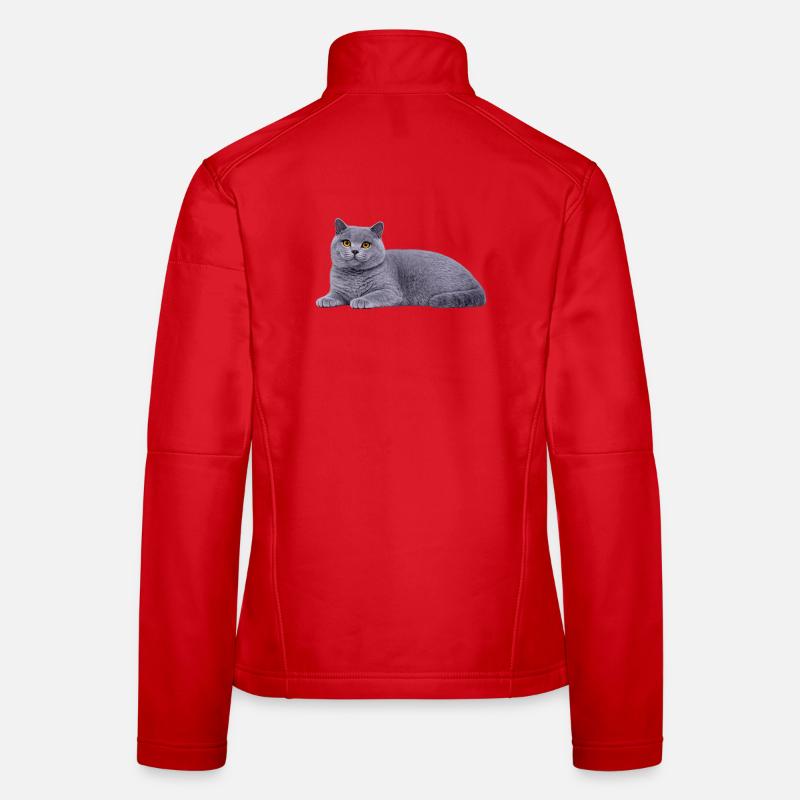 Realistic British Shorthair Cat Women's Softshell Jacket