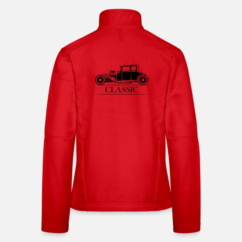 Voitures classiques oldtimer illustration symbole graphique Veste en tissu softshell Femme