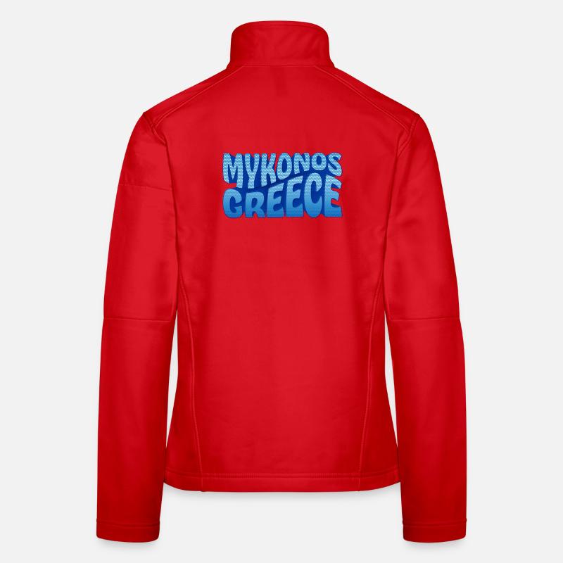 Mykonos Greece Blue Dot Design Women's Softshell Jacket