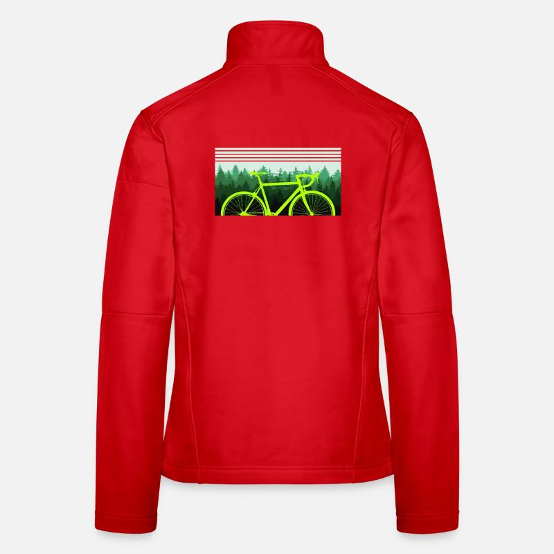 Fahrrad Wald Natur Baum Frauen Softshelljacke