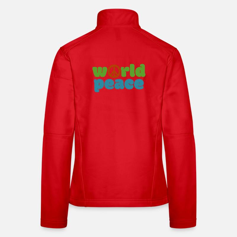 Weltfrieden - Farbe - Frauen Softshelljacke - Rot