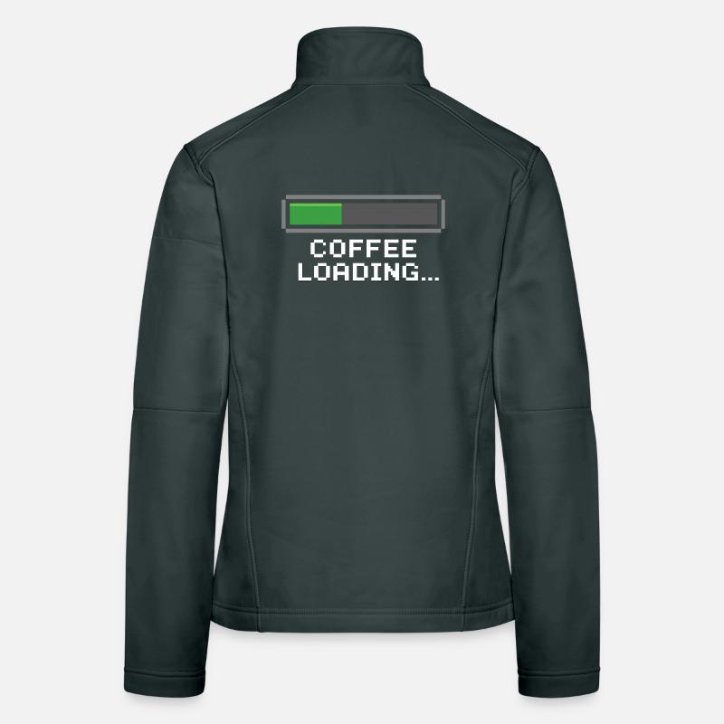 Kaffee Ladebalken Pixel Frauen Softshelljacke