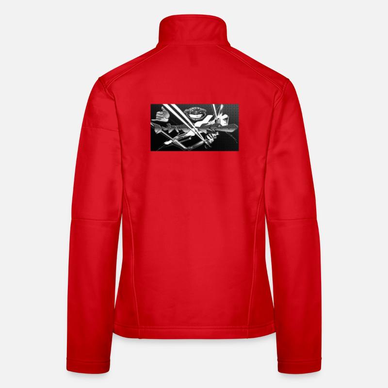 Fratzengesicht Neon Kontrast Frauen Softshelljacke