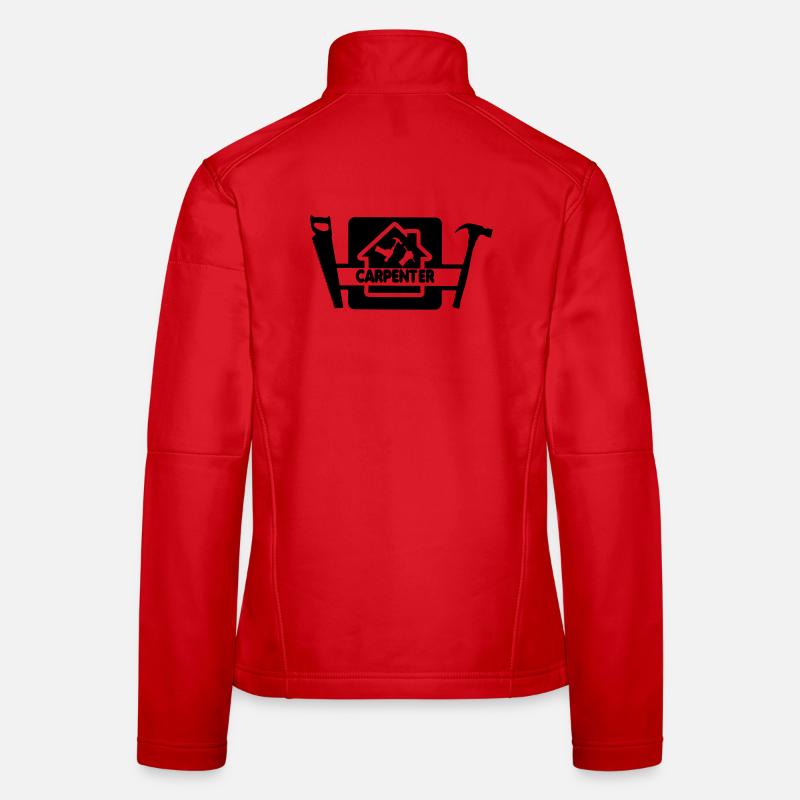 Logo avec texte charpentier Veste en tissu softshell Femme