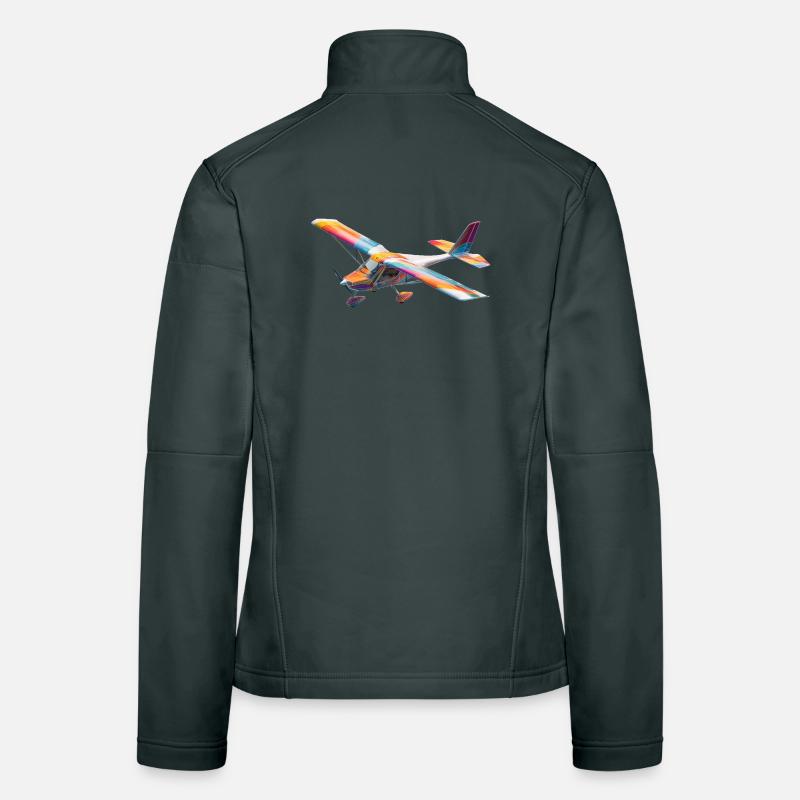 RC Rainbow Airplane Pattern Women's Softshell Jacket
