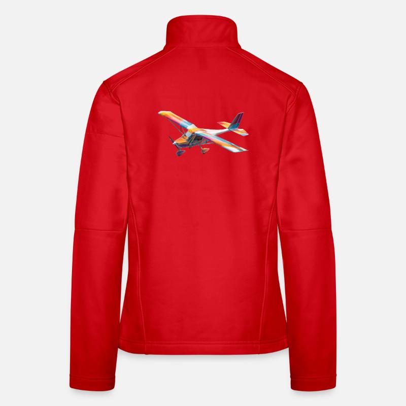 RC Rainbow Airplane Pattern Women's Softshell Jacket