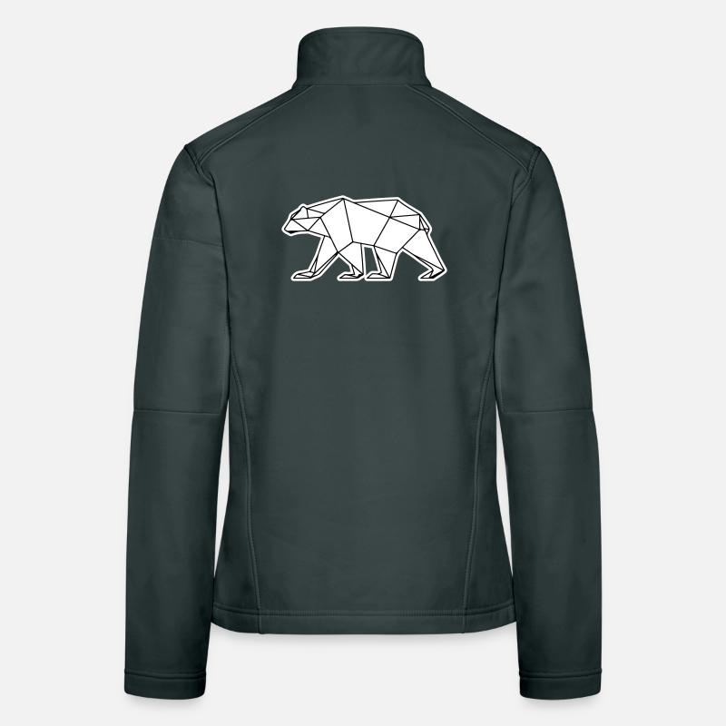 Icône polygonale de l’ours polaire Veste en tissu softshell Femme