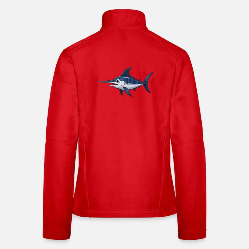Marlin in Blue – Vector Women's Softshell Jacket