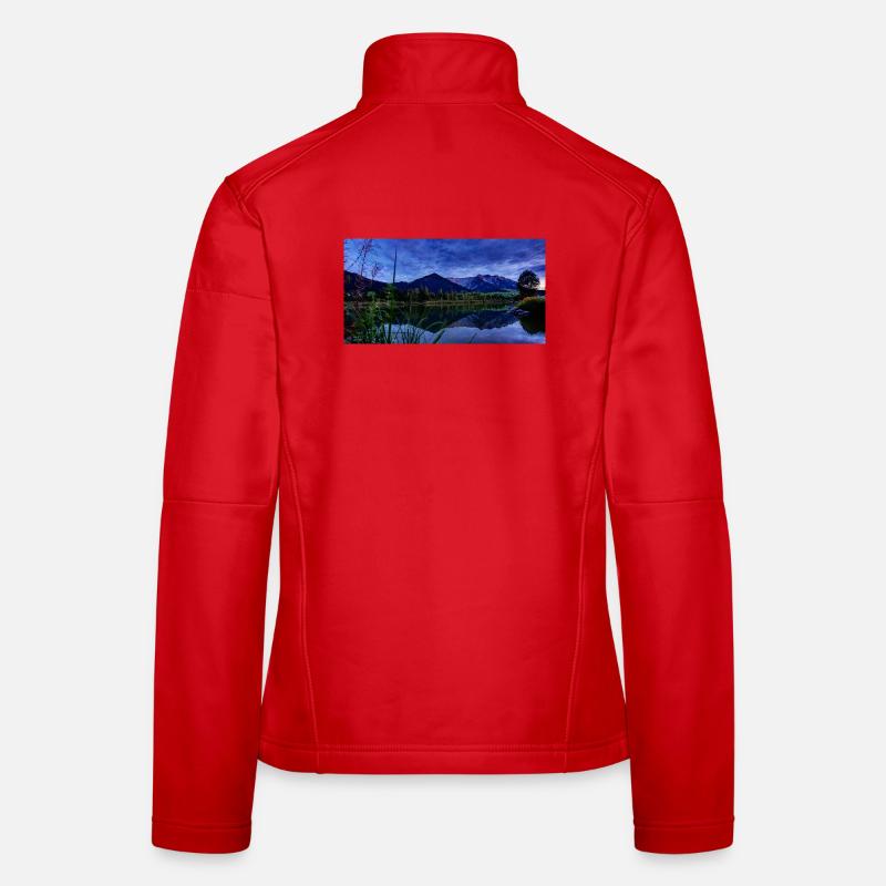 Nachtblick am Bergsee Blau Frauen Softshelljacke