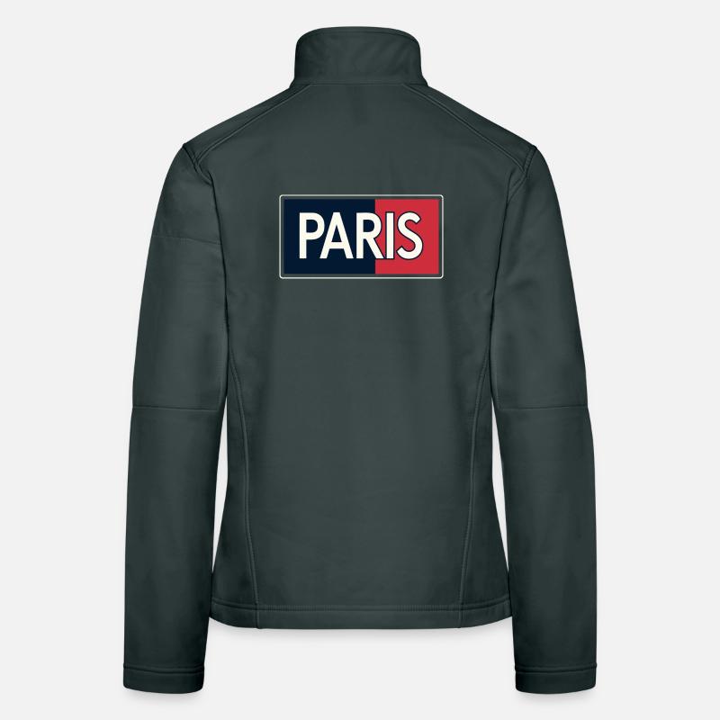 Pariser blaue und rote Blöcke Frauen Softshelljacke
