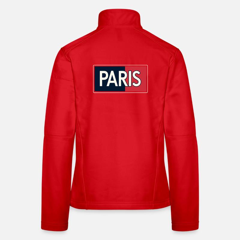 Paris blocs bleu et rouge Veste en tissu softshell Femme