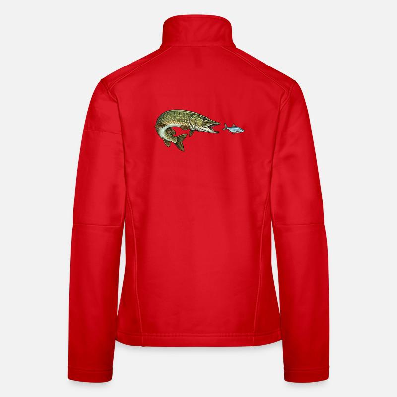 Pike hunts fish Women's Softshell Jacket