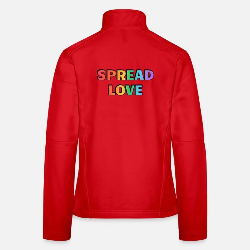 Spread Love Rainbow Typography Women's Softshell Jacket