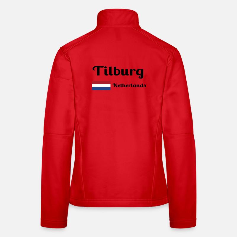 Tilburg, Pays-Bas- Imprimés élégants - Veste en tissu softshell Femme - rouge